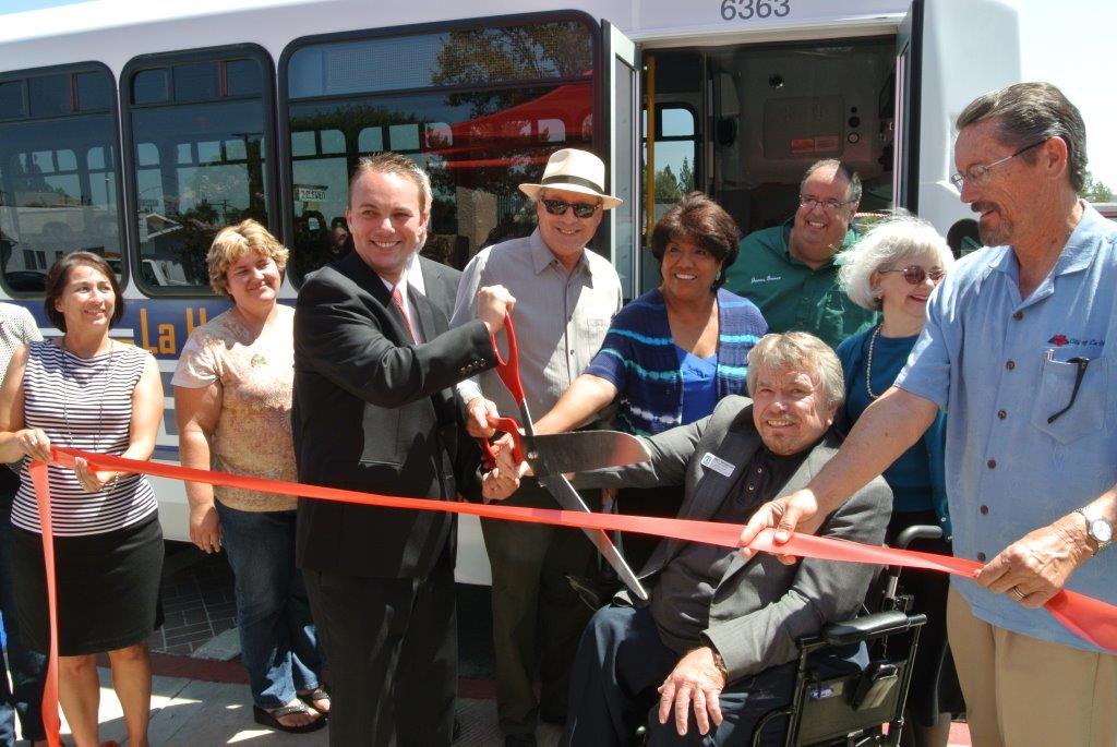 la habra express bus ribbon cutting